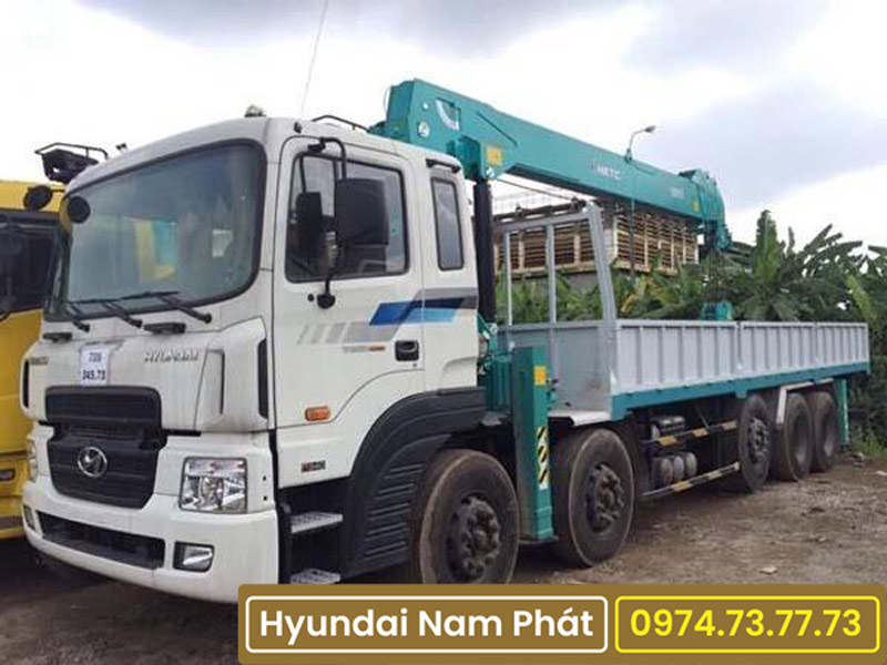 Xe tải Hyundai HD360 5 Chân Gắn Cẩu HKTC 10 Tấn